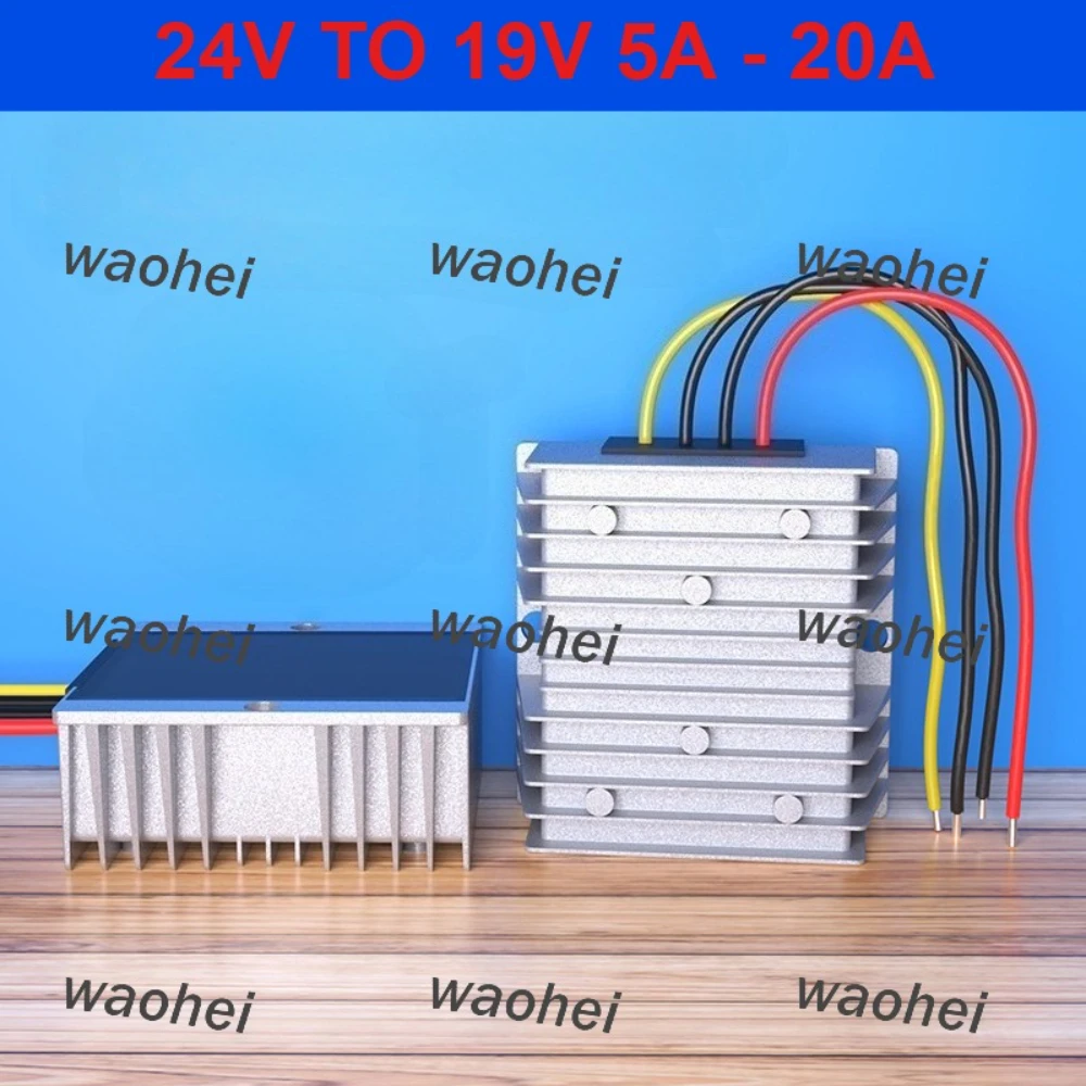 

24V to 19V 5A 10A 15A 20A 380W Step Down DC DC Power Converter 24 Volt to 19 Volt Voltage Regulator Laptop Power Supply for Car
