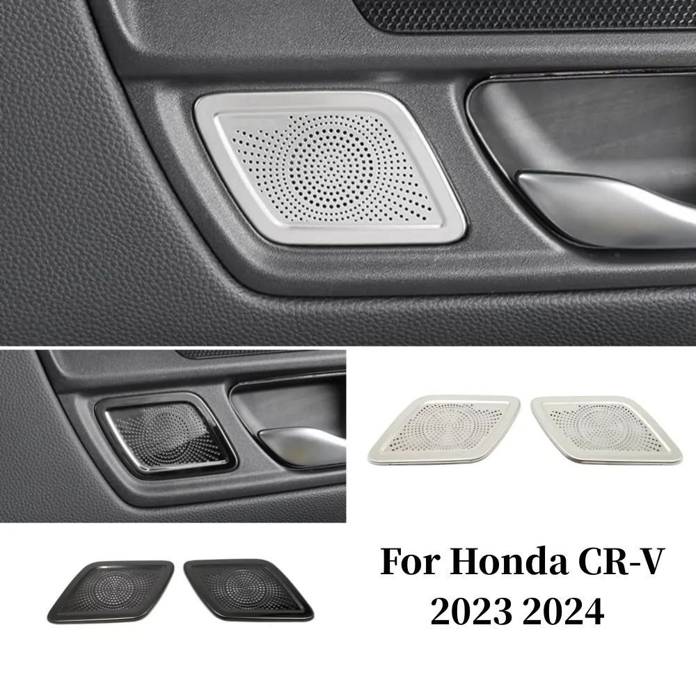 

Rear Door Audio Speaker Cover Trim Stainless Car Loudspeaker Molding Trims Interior Accessories For Honda CRV CR-V 2023 2024