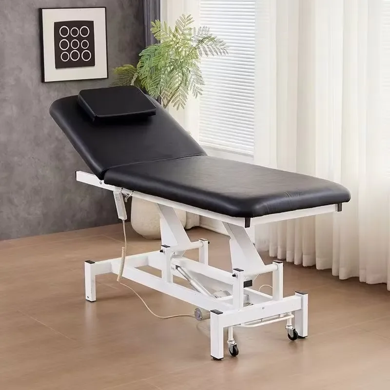 Portable Foldable Massage Table Adjustable Height Stainless Steel Frame High Density Sponge Professional Beauty Bed