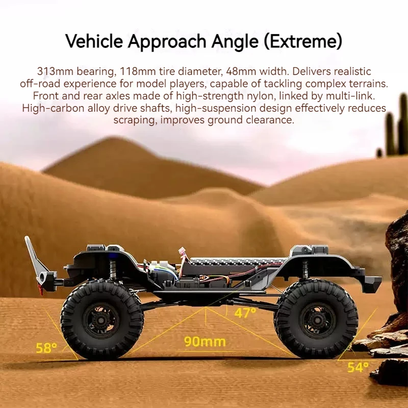 Huangbo R1011 Wrangler Control remoto tracción en las cuatro ruedas escalada todoterreno vehículo 1:10 juguete de bloqueo diferencial de alta y baja velocidad