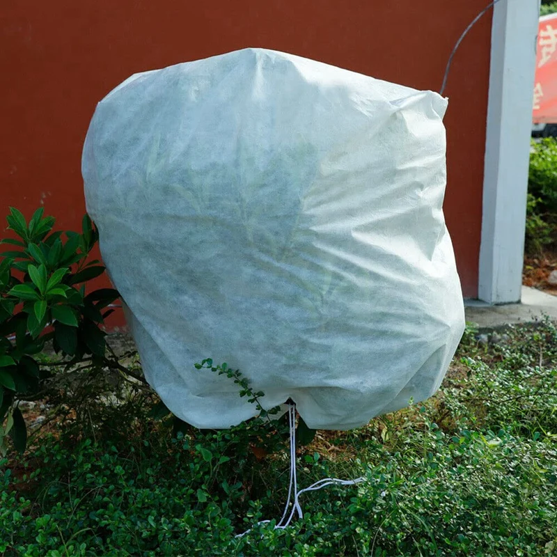 

5 Piece Plant Covers Freeze Protection-0.8X1m Reusable White Plant Protector Bag With Drawstring And Zipper