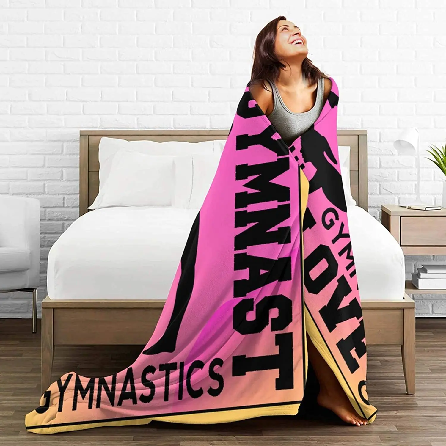 Love Gymnastics Fleece Throw Home Decor Soft Cozy Blanket Bed Couch Sofa for Girls Boys Teens Blanket 50