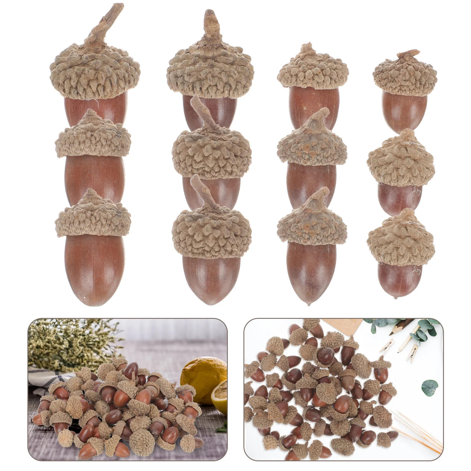 

Faux Artificial Acorn Table Christmas Decor Xmas Pendants Crafts Lifelike Acorns Winter