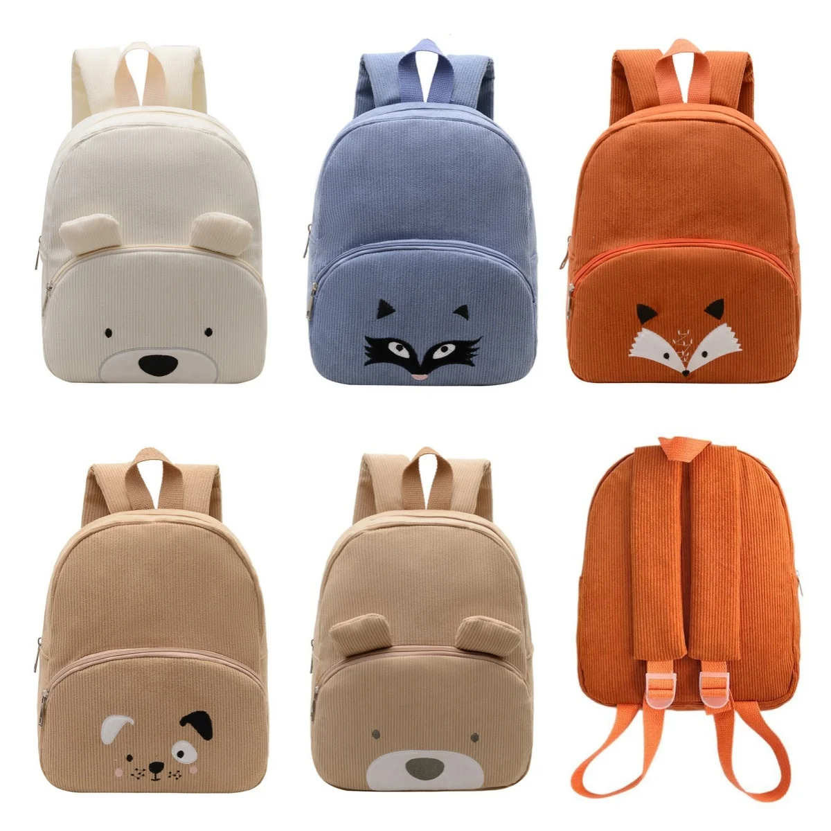 

Embroidered Bear Backpack Women Backpack Cartoon Plush Bag&Backpack For Boys and Girls Admission School Gifts
