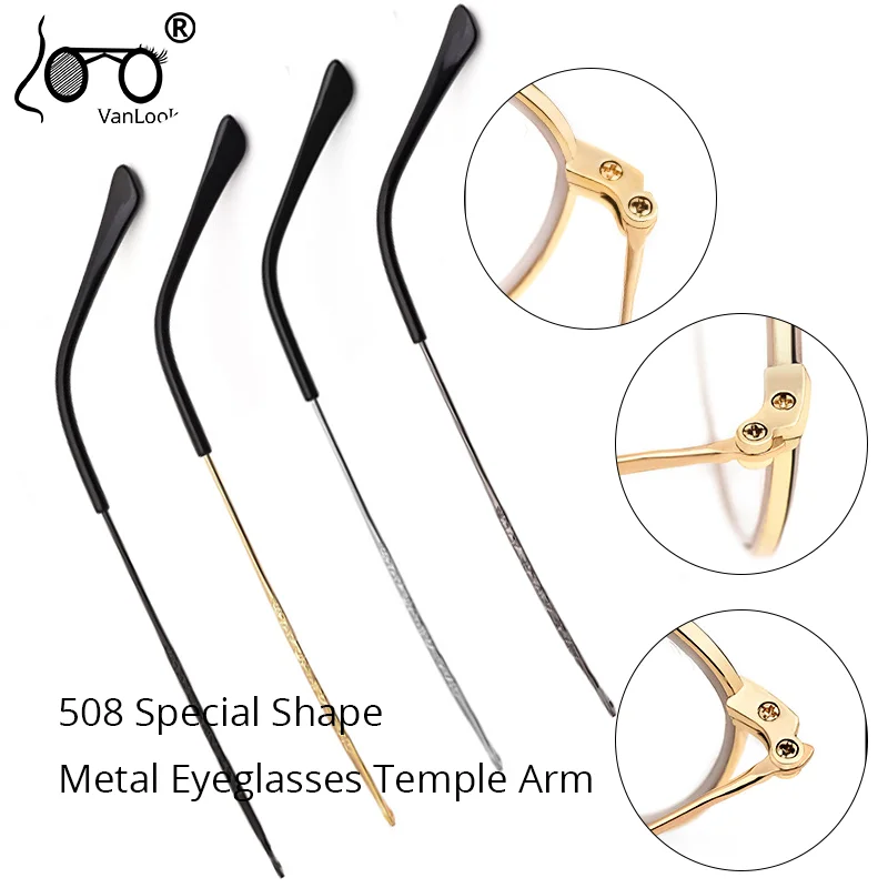 508 Special Shape Metal Eyeglasses Temple Arm, Single Tooth 1mm Glasses Replacement Leg, Spectacle Frame Repair Parts Eyewear