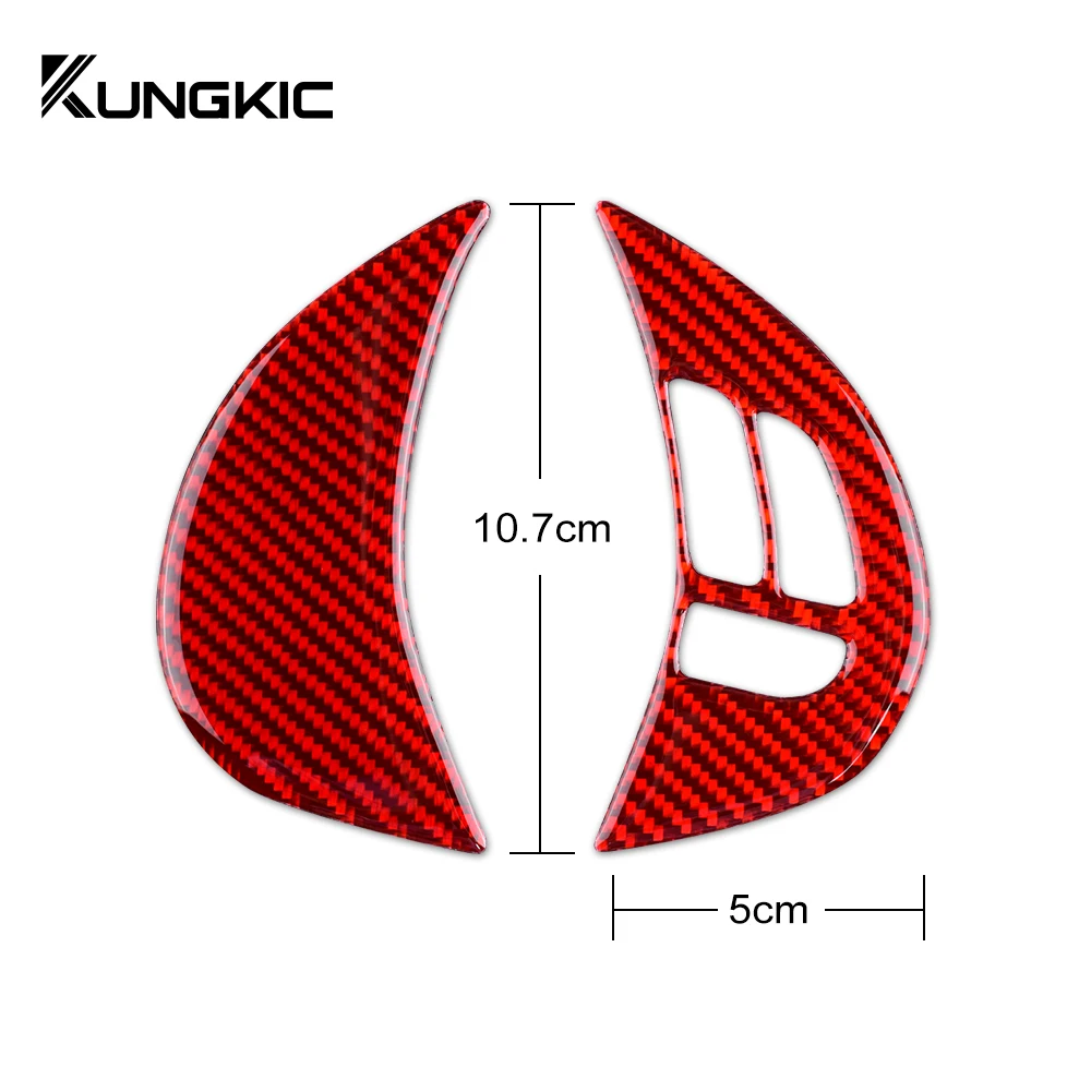 Real Soft Carbon Fiber Sticker For Subaru Impreza 2009 2010 2011 Car Steering Wheel Button Frame Interior Trim Accessories