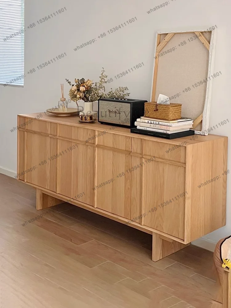 Modern simple second-hand storage cabinets, ash wood chest of drawers, living room pantry
