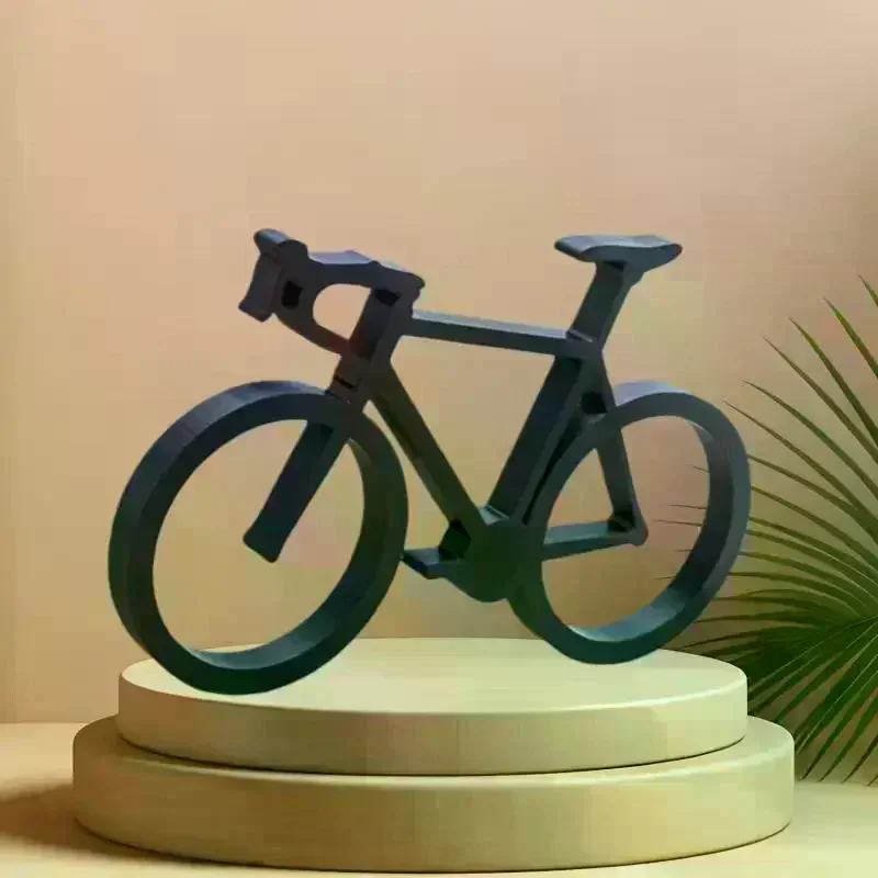 Abstract Bicycle Sculpture Minimalist Bike Art Decor 3D Printed Cycling Sculpture Desk Decor Home Office Gift Modern