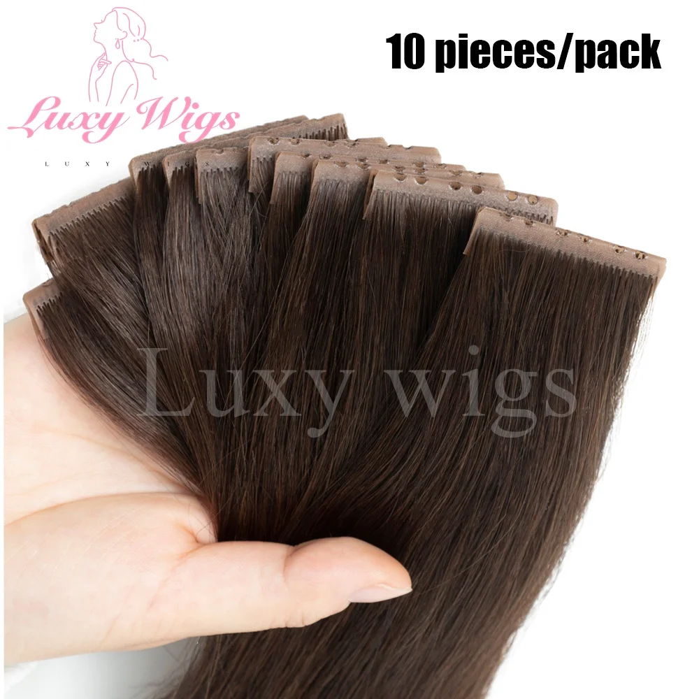 براون غير مرئية ثقب لحمة وصلات شعر شعر الإنسان Balayge شقراء مزدوجة الجانب التوأم تبويب لحمة شعر مستعار بشري 10 قطعة/الحزمة #3