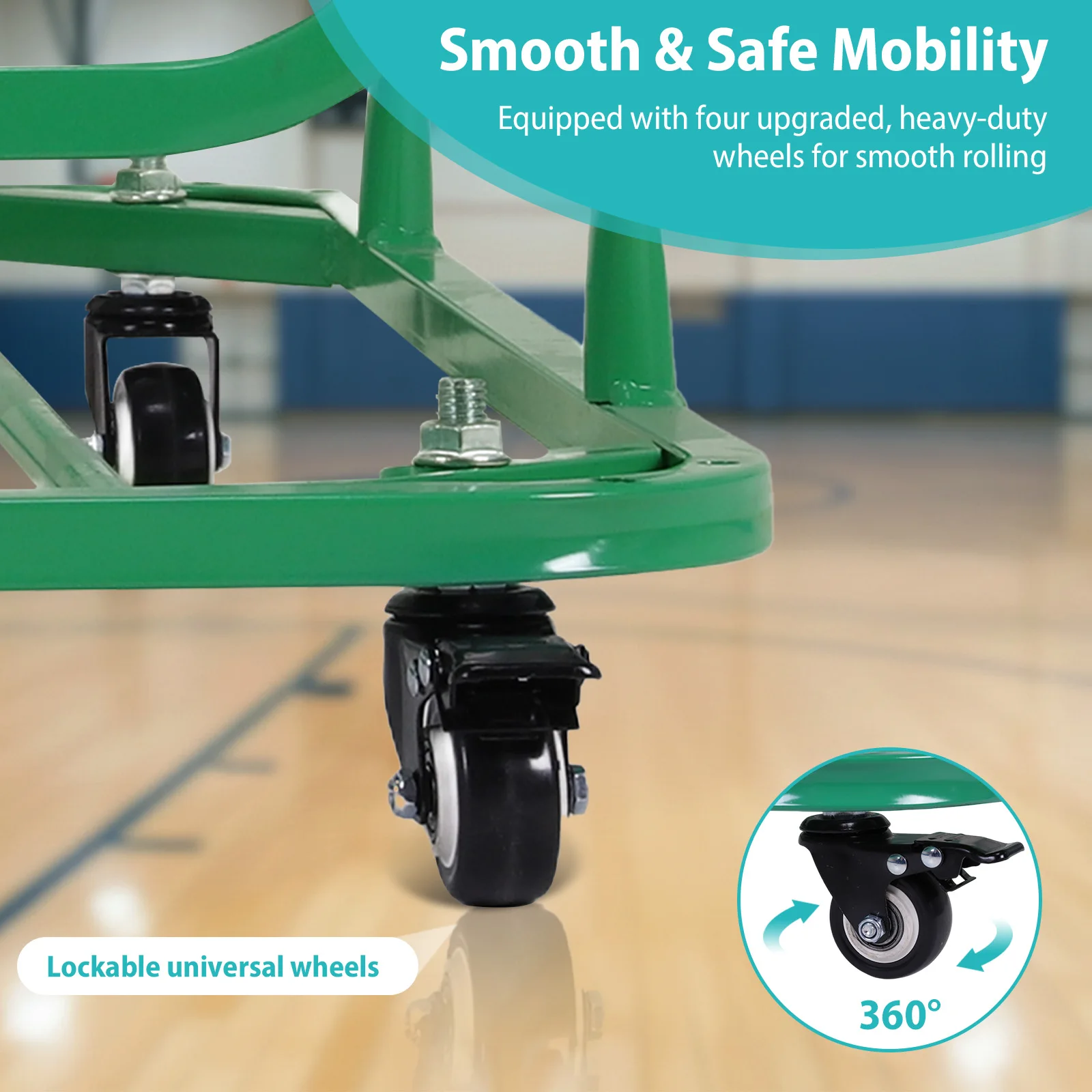 

Basketball Or Volleyball Storage Ball Cart with Wheels Metal Storage Cart for Garage Club Or Gym