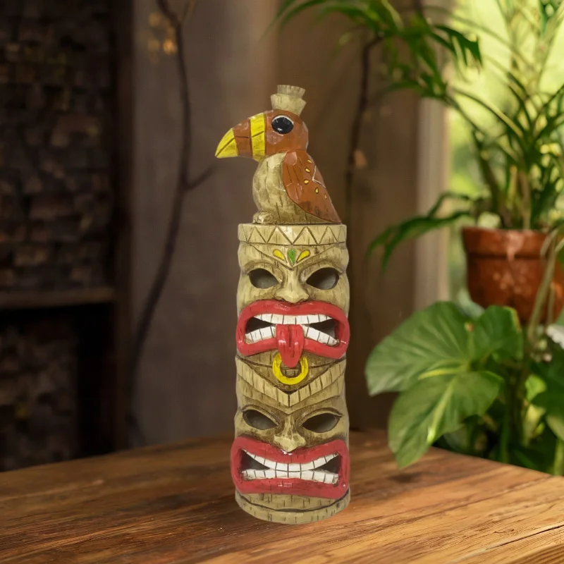 

Hawaiian Shape Collectibles Lightweight Resin Art Craft Seditki and Woodpecker Figurines Miniatures Desktop Home Decor Statue