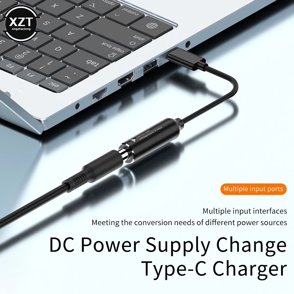 65W USB Type C PD Fast Charging Cable Cord Dc Power Adapter to Type C Male Converter for Lenovo Asus Dell Hp Laptop 17CM