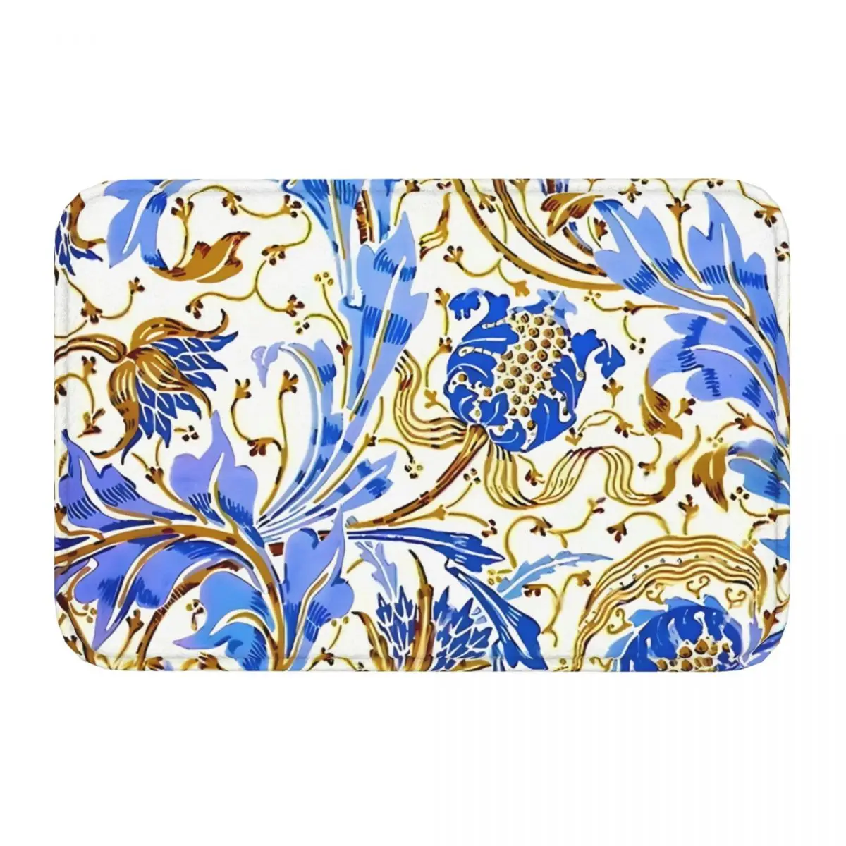 Non-slip Doormat Indonesian Batik Pattern Batik Motifs Flower Pattern Bath Bedroom Mat Outdoor Carpet Indoor Modern Decor