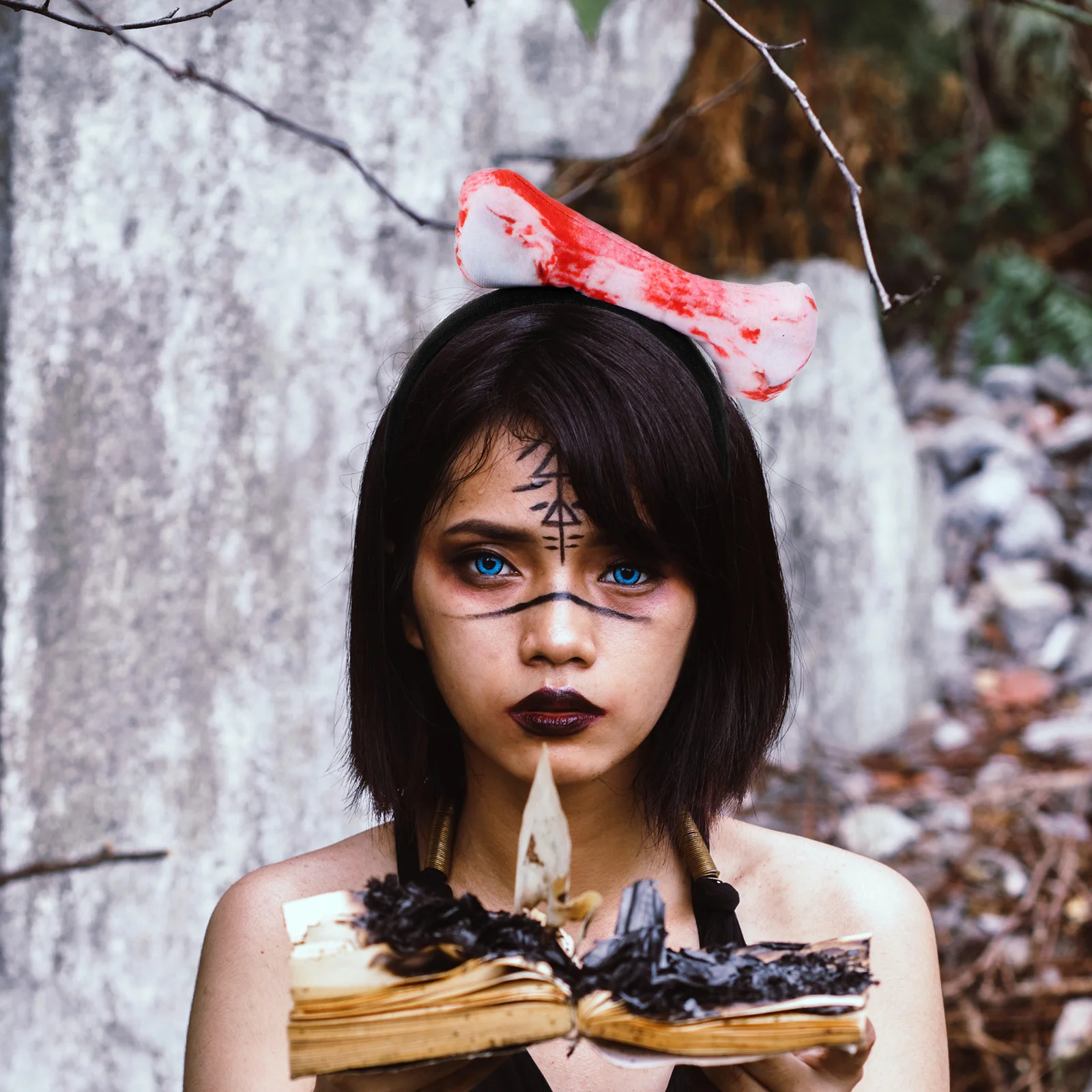 Fabric Bone Headband Realistic Design Party Wedding Masquerade Halloween Costume Hair Hoop Bone Cosplay Accessory for Women