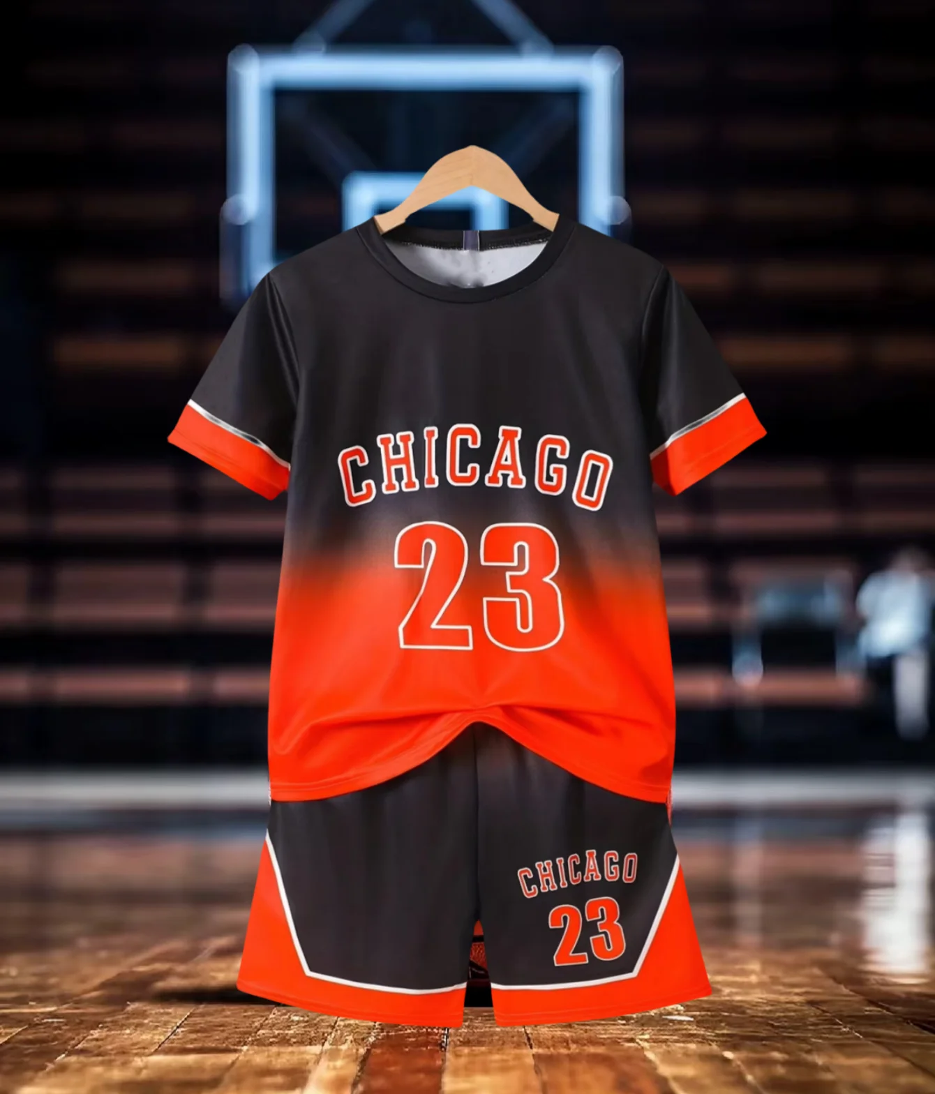 

Summer Basketball Alphabet Printing Short-sleeved Shorts Quick-drying Set Adult Children Parent-child Sports and Leisure Set