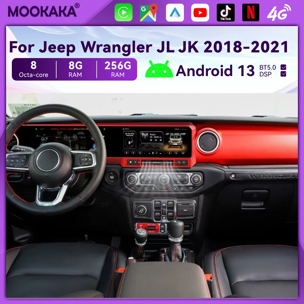 

For Jeep Wrangler JL JK 2018-2021 Digital Cluster Virtual Cockpit Linux Dashboard Instrument Speed Meter Car Rr Screen Linux