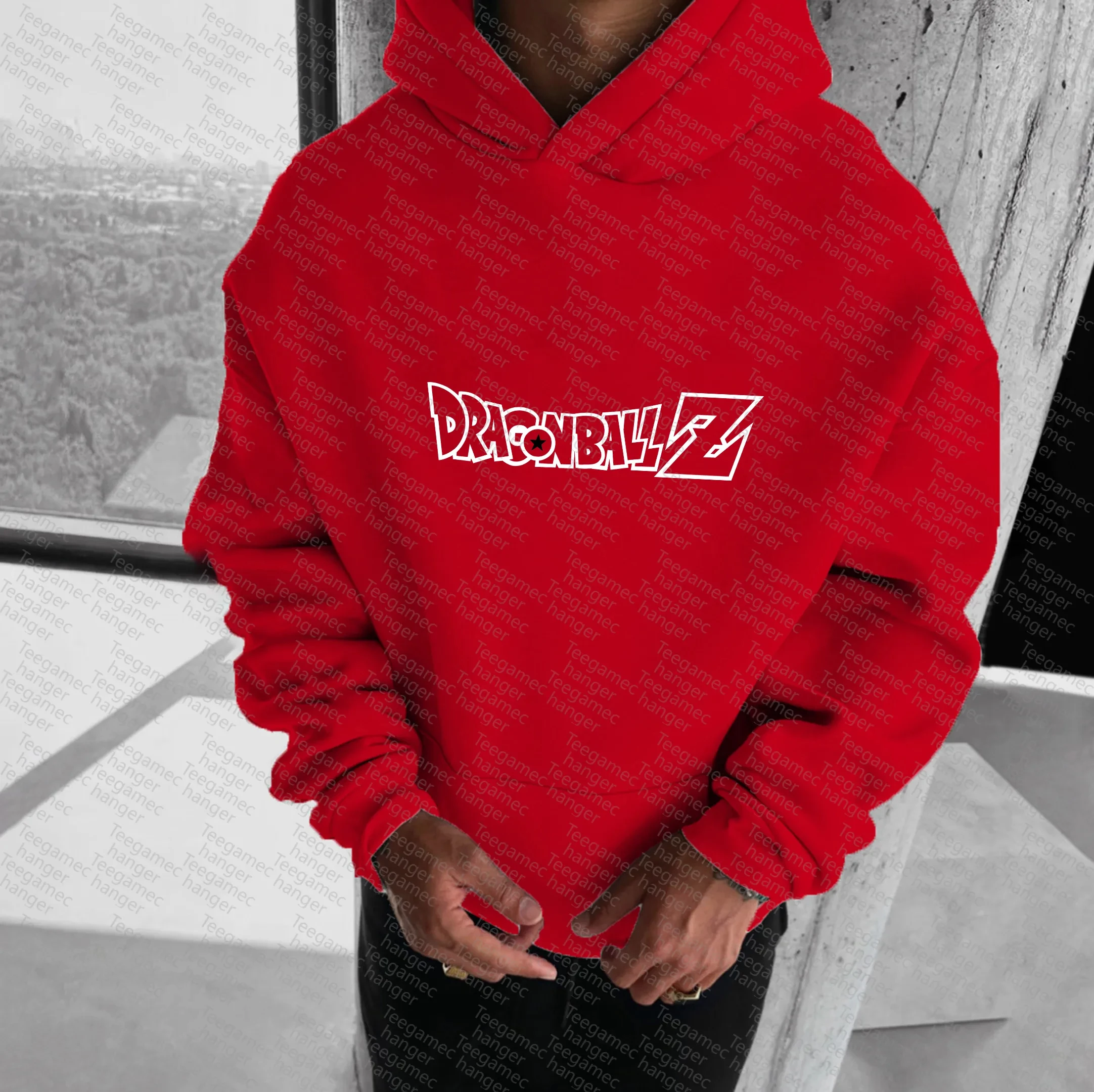 لعبة دراغون بول هوديي أسود الرجال النساء 2025 الشتاء القطن البلوز غوكو هالة البرتقال هالة تأثير Pk التنين كم النص الخلفي كبير #4