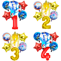 Children's Birthday Party Sonic Cartoon Shaped Aluminum Foil Balloon Baby Shower Toy Ball Boy Room Background Decoration Gift