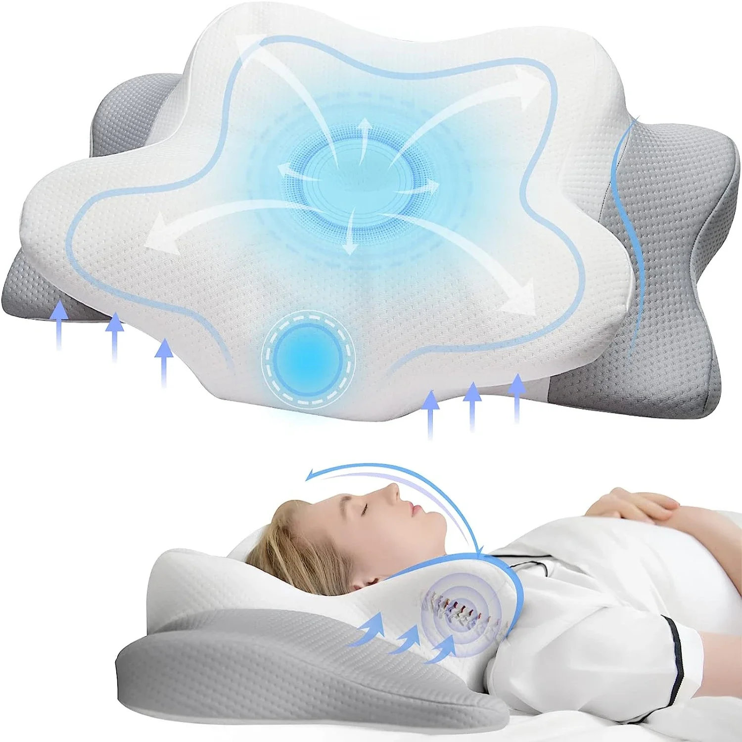 

Cozy, Supportive, and Restful: Enhanced Comfort with Ergonomically Designed Memory Foam Pillow for Ultimate Sleep Quality, Impro