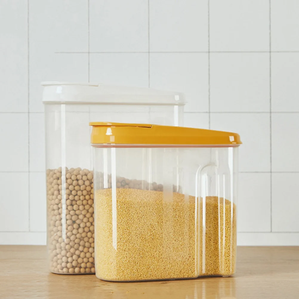 

2.5L Plastic Grain Storage Container Airtight Sealed Canister For Food Beans Nuts Spices Coffee Tea Dry Goods Household