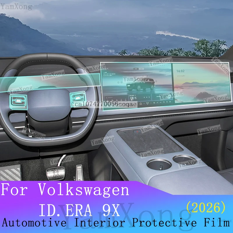 For Volkswagen ID.ERA 9X interior Protection Film Kit Navigation Dashboard Sticker Center Console Gear Panel Anti-scratch Film