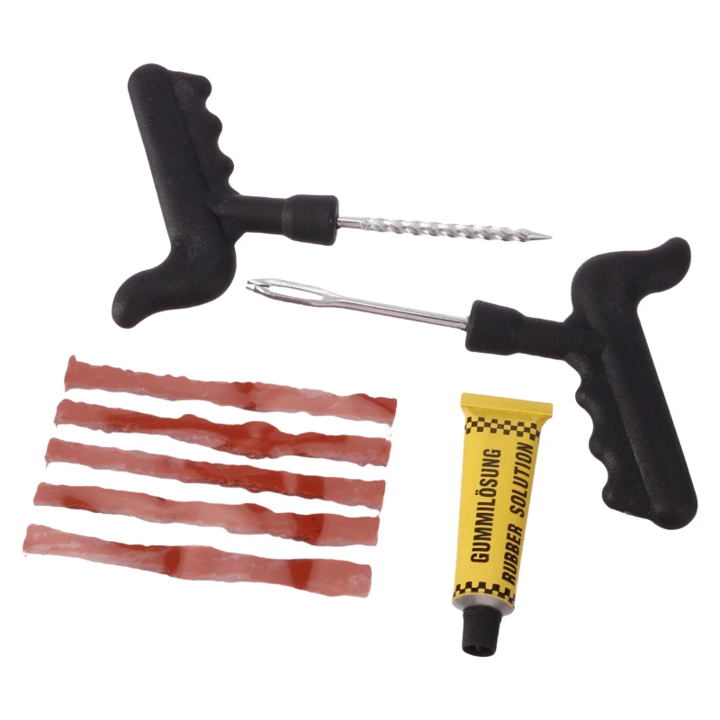 Комплект для ремонта шин, полоски для аварийного ремонта шин, клей, набор пробок для бескамерных шин для грузовиков, мотоциклов, аксессуары