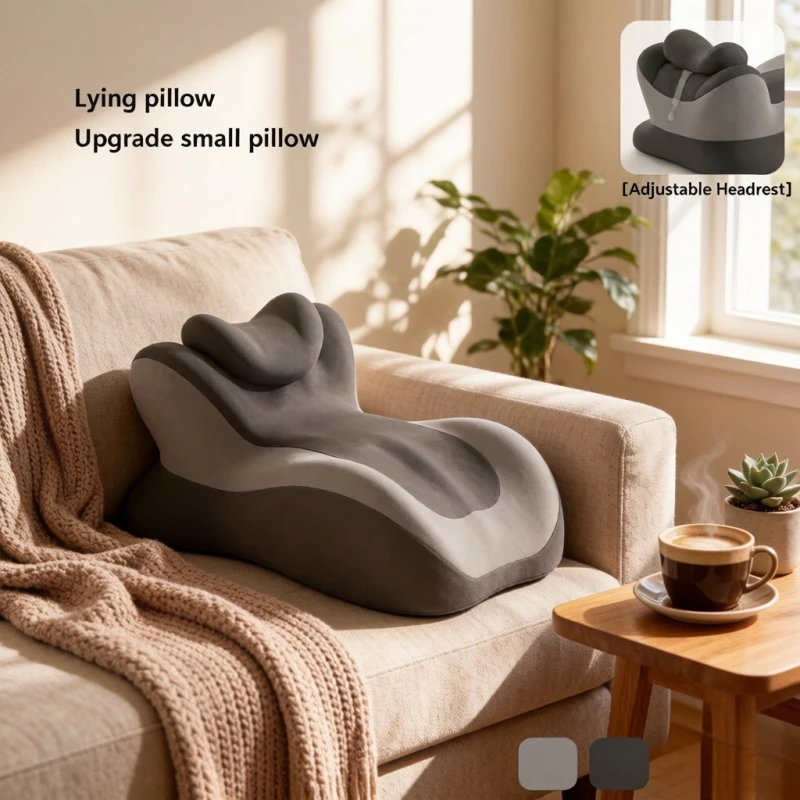 Multifunctional Memory Foam Prone Reading Pillow, Relieve Neck & Arm Fatigue, Removable Headrest Anti-Slip Cushion for Reading