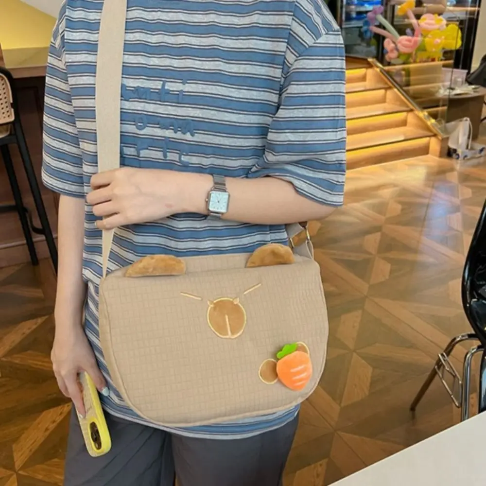 Chic Snot Capybara Shoulder Bag Bear Carrot Pink Piggy Crossbody Bag Cute Fashion Black Eyes Sling Bag Girls