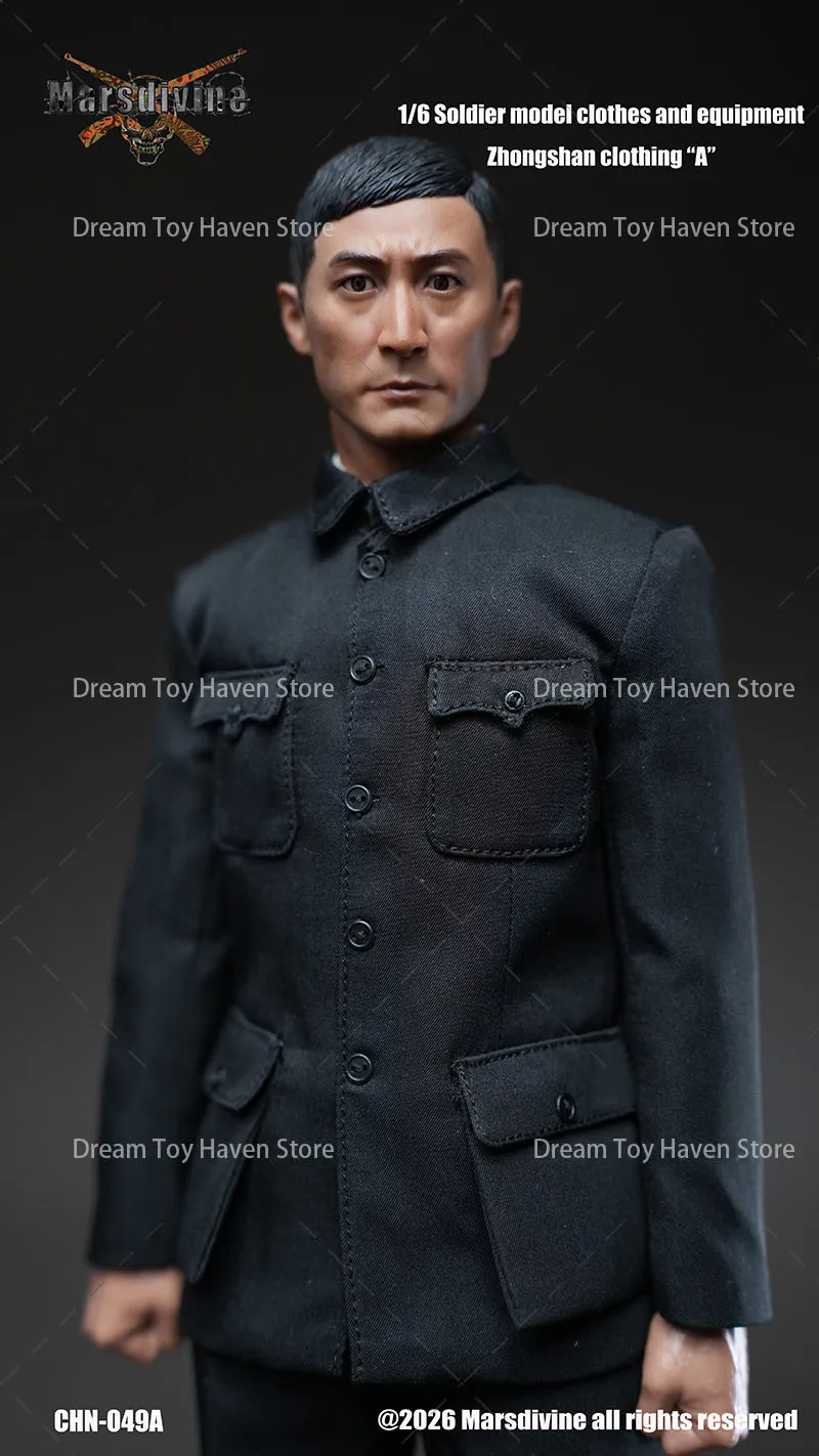 

Mars Divine CHN-049 1/6 Scale Men Soldier Classic Retro Zhongshan Uniform Coat Pants Shoes Set For 12Inch Action Figure