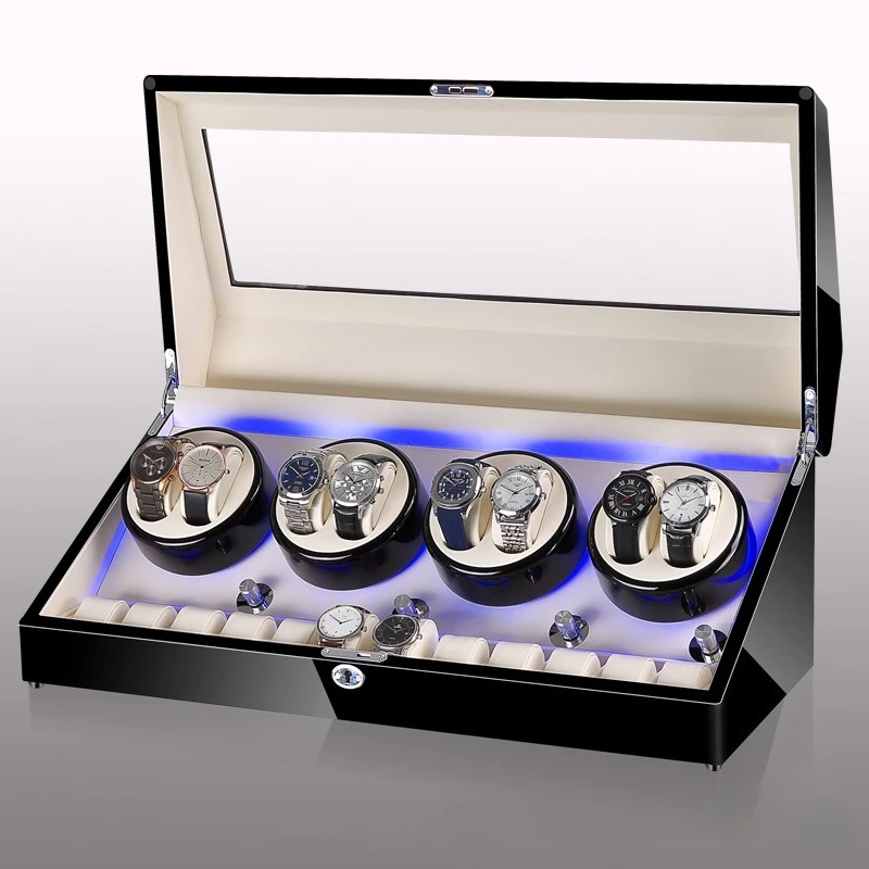 

Automatic Watch Winding Box Collection Maintenance Storage Boxes Large Luxury Watches Display Case Watchs Organizers Supplies