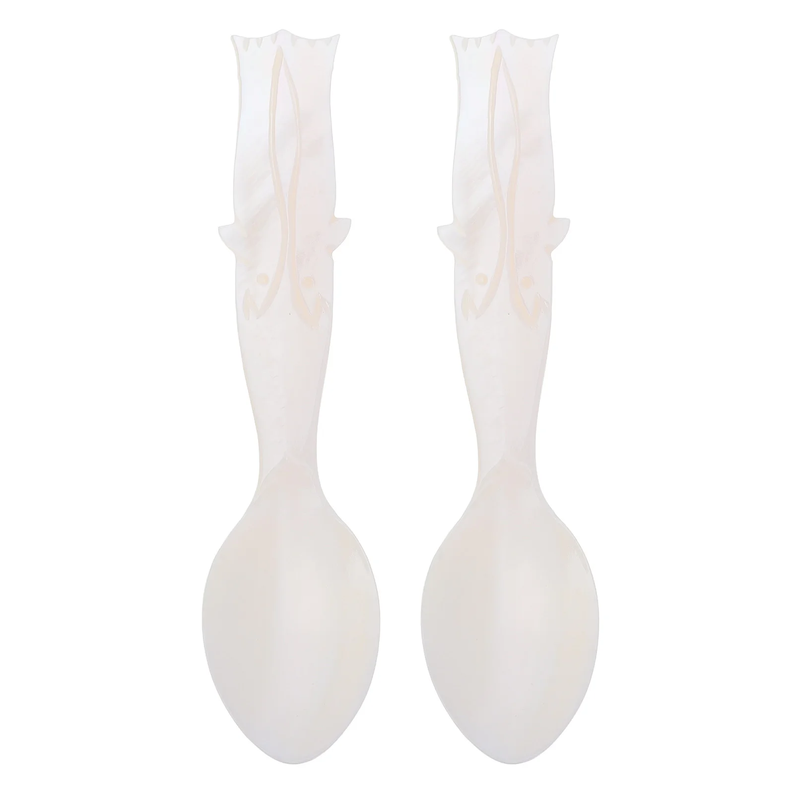 

2Pcs Shell Small Spoons for Ice Cream Caviar Dessert Coffee Portable Spoon Caviar Spoons