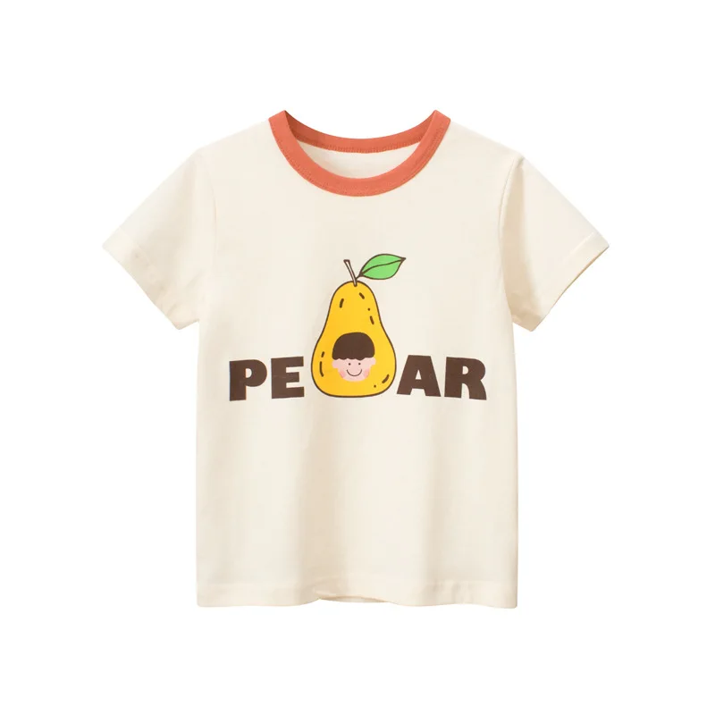 2024 Korean Summer Short Sleeve Children Girl T-shirts Printed 2-8 Years Cotton Toddler Girl Tops Kids Baby Girl Tees Clothes