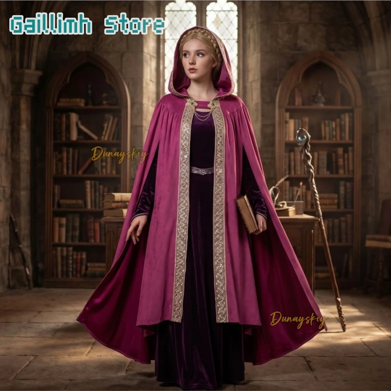 

Medieval Halloween Cosplay Costume Cape Renaissance Cloak Shawl Carnival Party Stage Performance for Man Woman New