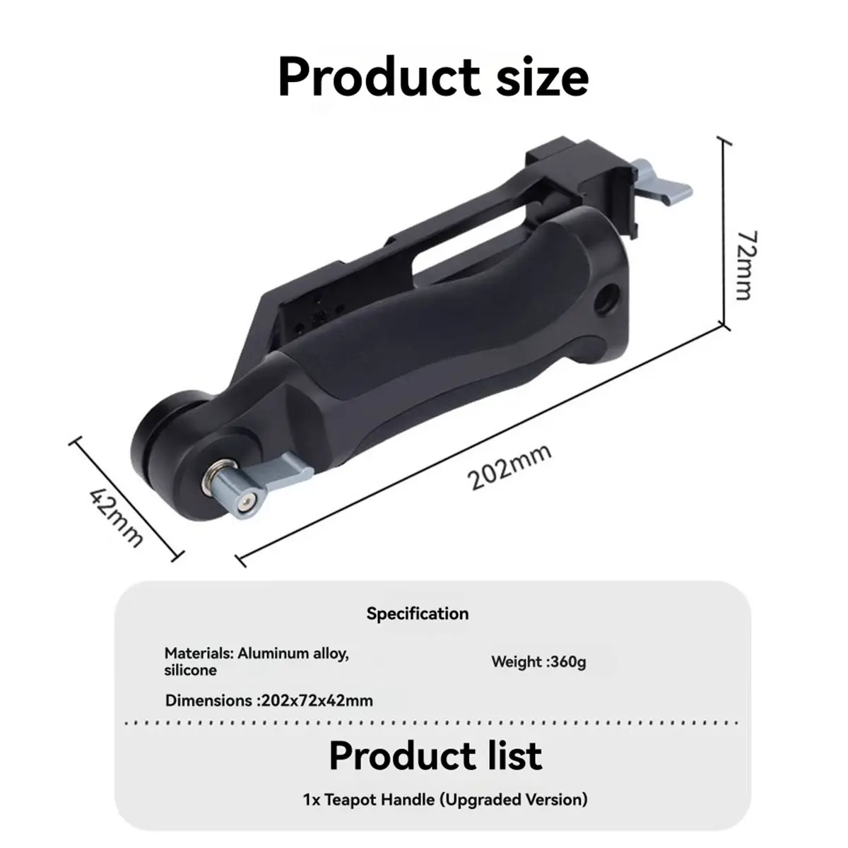 Adjustable Gimbal Sling Handle Grip for Camera Handle Metal Folding Rotating Portable Gimbal Handle