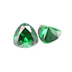 Emerald Triangular Faceted Gemstone Trilliant Cut Emerald Gem Multiple Sizes to Choose