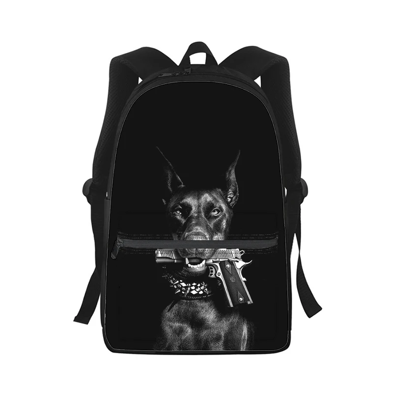 Doberman cool dog Men Women Backpack 3D Print Fashion Student School Bag Laptop Backpack Kids Travel Shoulder Bag