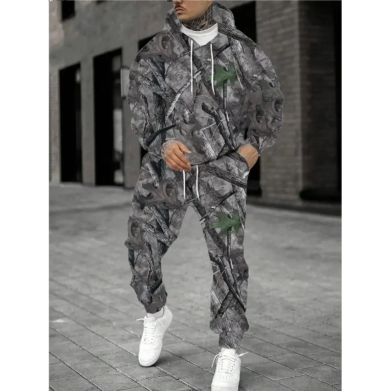 Camouflage Hunting Animal Hoodie Pants Suit 3D Print Men Women High Quality Jogging Tracksuit Outfits Men's Clothing 2Piece Sets