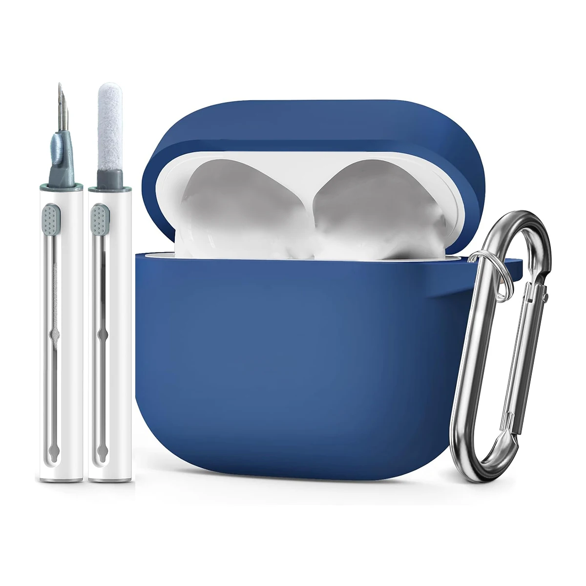 3Pcs Integrated Silicone Airpods 5 case Protective Case Earbud Cover with Cleaning Pen and Carabiner, Shockproof Earphon