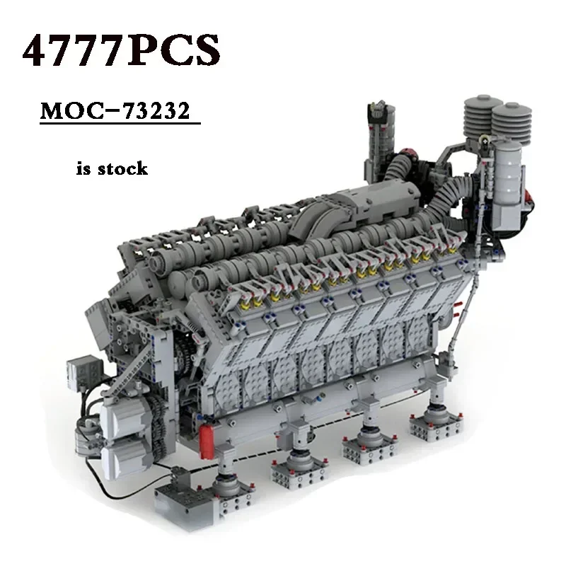 MOC-73232 V16 Diesel Engine Power Function Truck Remote Control Power Function 4777PCS Building Block Toy DIY Birthday Gift