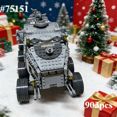 

Конструктор MINISO «Танк с десятью колесами» 75151, совместимый с деталями Lego, идеально подходит для рождественских подарков, 903 детали.