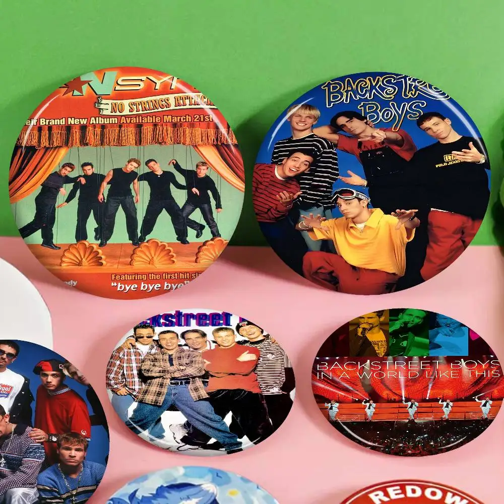 

B-Backstreet B-Boys 32/44/58mm Handmade Pin Round Funny Snap-in Brooches for Backpack Cothes Accessories Badge Hat Decoration
