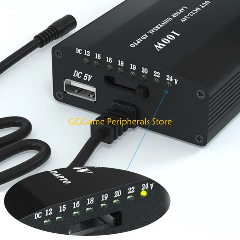 U55B Универсальное зарядное устройство для ноутбуков мощностью 100 Вт для автомобиля и дома с регулируемым напряжением