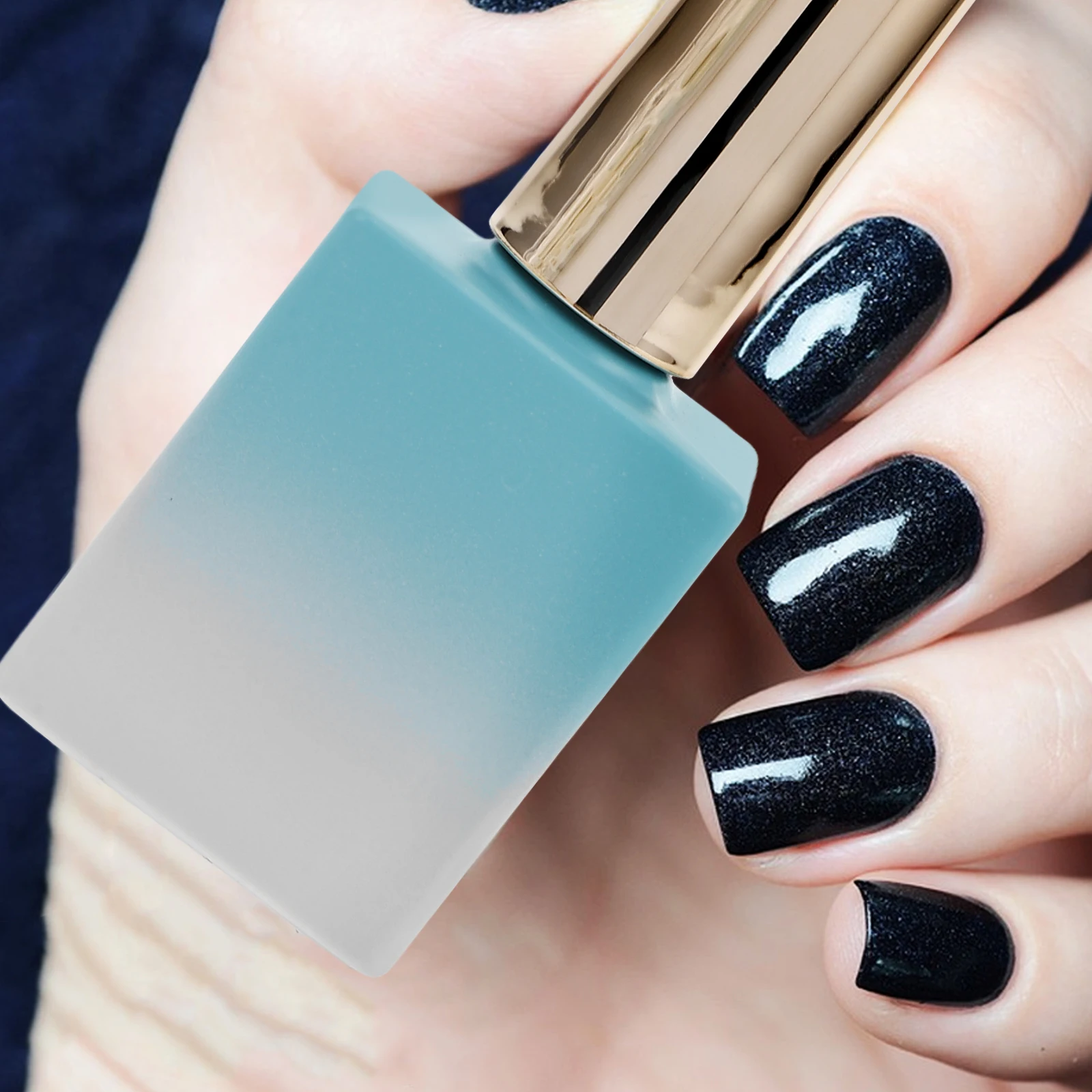 

8 Pcs Nail Polish Bottles 11.7ml Glass Empty Refillable Manicure Vials Brush Gradient Design Storage for Nail Art