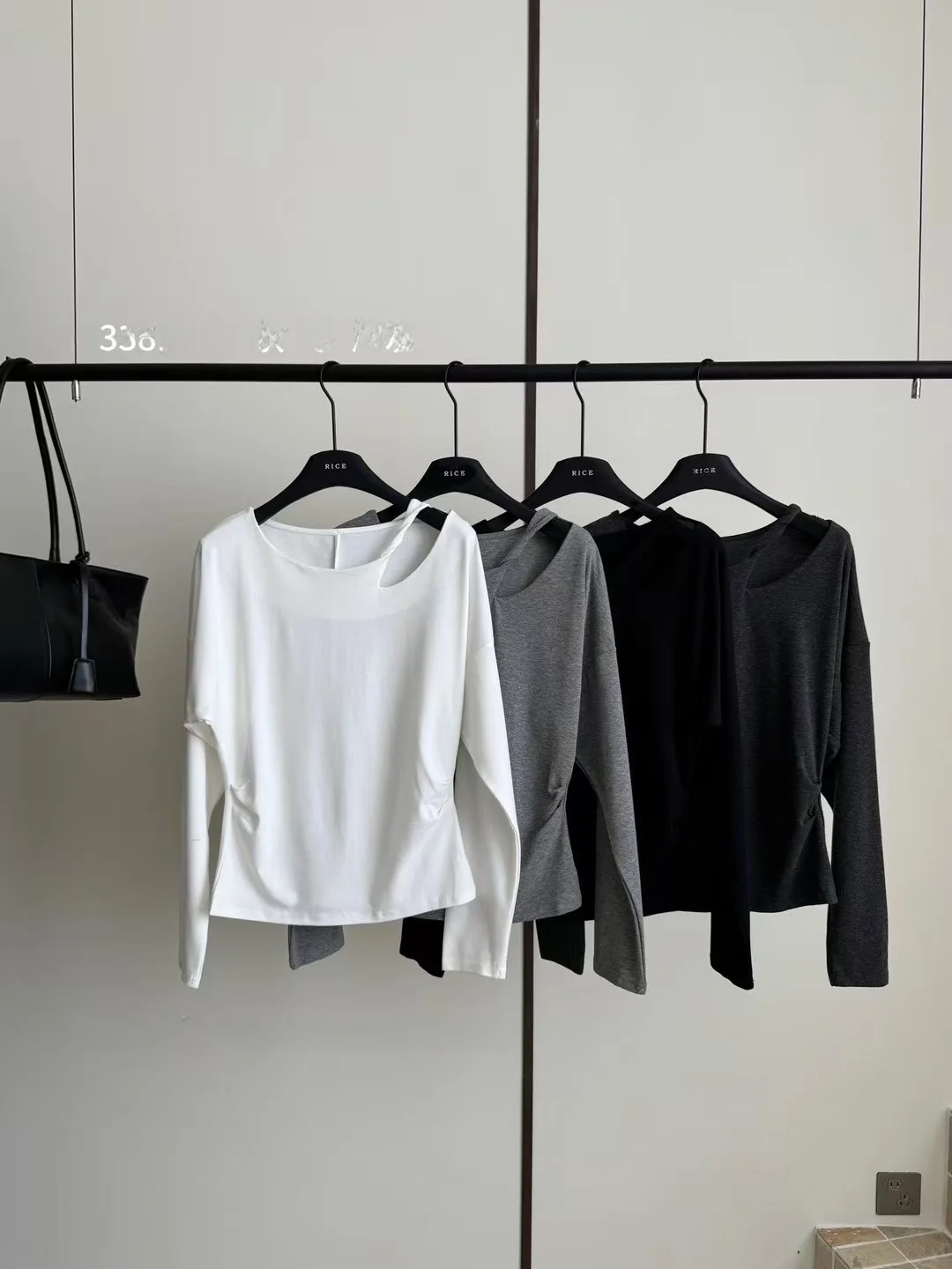 Loose Fit Lange Sve Dames Top Koreaanse Sle Faionable Veelzijdige Schuine Kraag Afslanken Anti-Aging Katoenen T-shirt