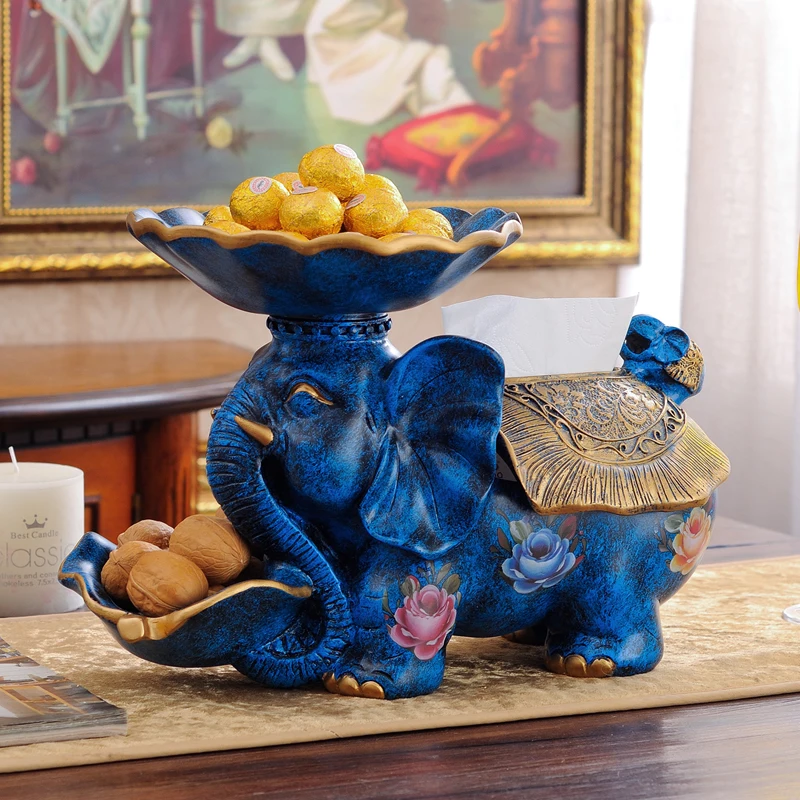 

Lucky European Elephant Dried Fruit Tray Creative Decoration Multi-Functional Tissue Box