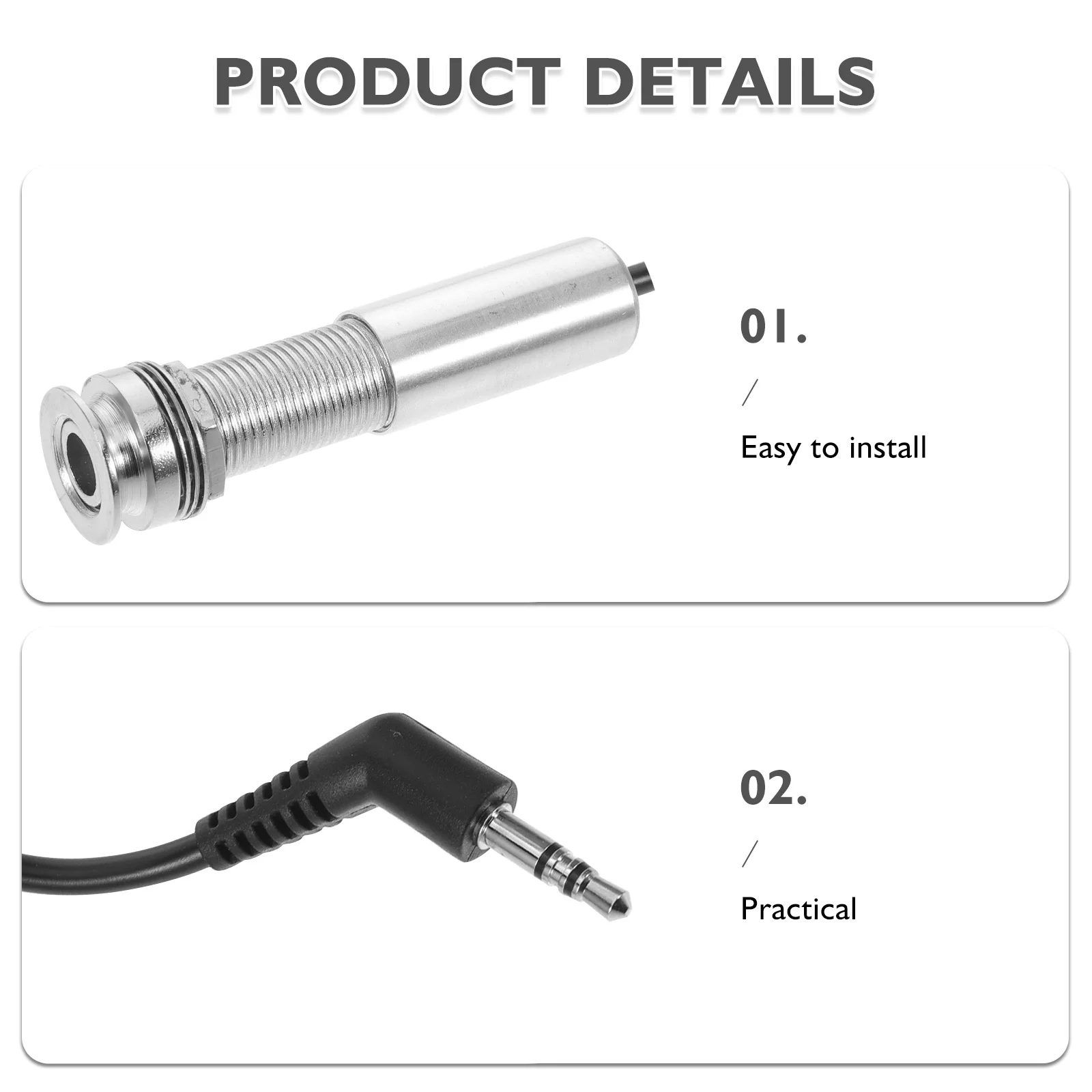 Guitar Pickup Wire 62cm Acoustic Electric Cord Nodrill Design for Clear Sound Performance Accessories Guitar Parts