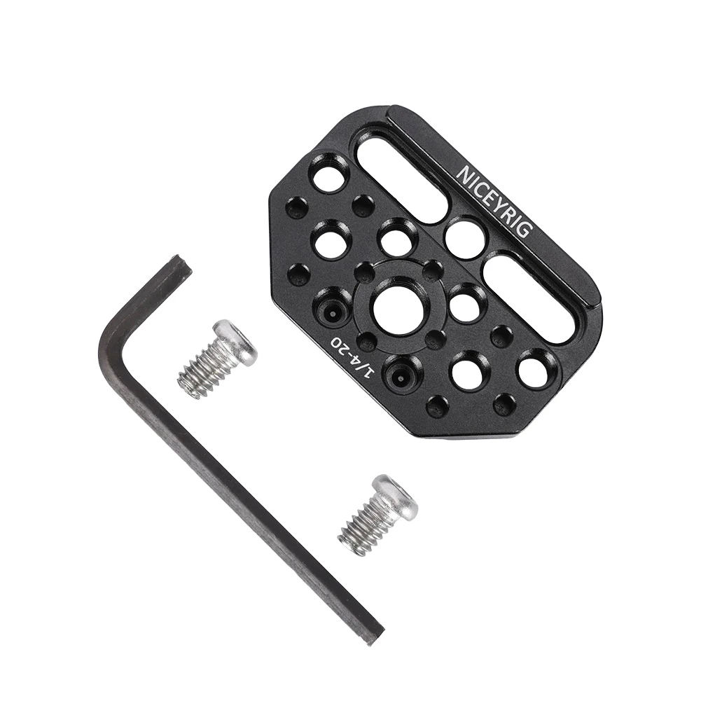 NICEYRIG Mini Plate Multi-Function Extension Adapter with Arca-Swiss Dovetail & 3/8 Arri Locating Hole