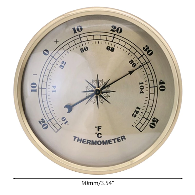 Średnica 90mm złota ramka do zawieszenia na ścianie termometr budzik higrometr termometr barometr do laboratoriów