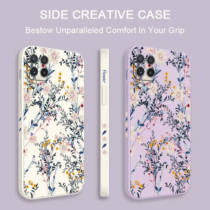 A55 Plant Flowers Phone Case For Samsung Galaxy A35 A25 A54 A34 A24 A23 A22 A21S A20S Soft Silicone Shockproof Bumper Back Cover