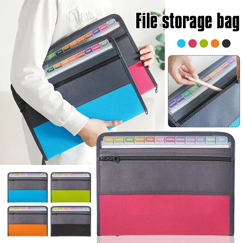 

Durable Waterproof Expanding Folder Wear Resistant Safe Storage File Folder Large Capacity 13 Pocket Document Bag School